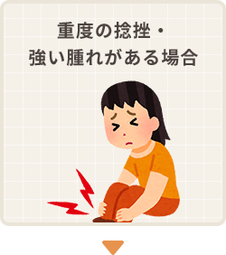 重度の捻挫・強い腫れがある場合